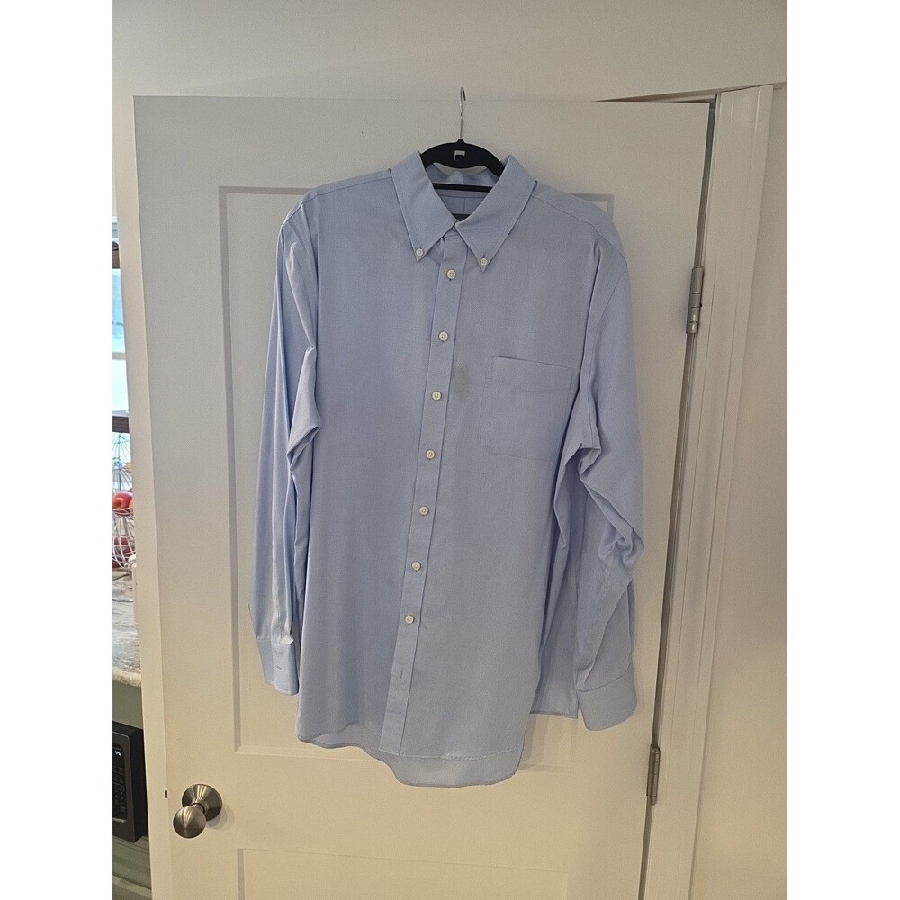 #153 Merona Men's XL 17-17.5 blue button up shirt